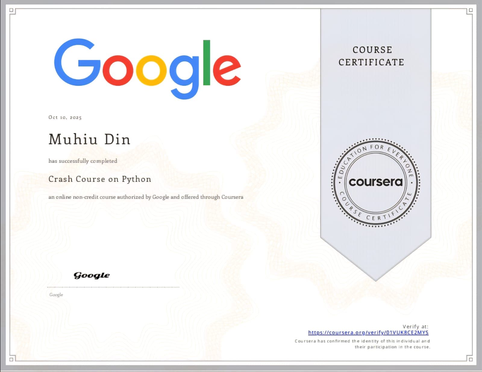 Python Crash Course